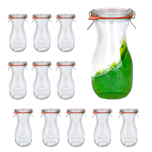 Zestaw 12 słoików Weck o pojemności 290 ml z 12 szklanymi pokrywkami, 1 Zestaw 12 słoików Weck o pojemności 290 ml z 12 szklanymi pokrywkami, 1