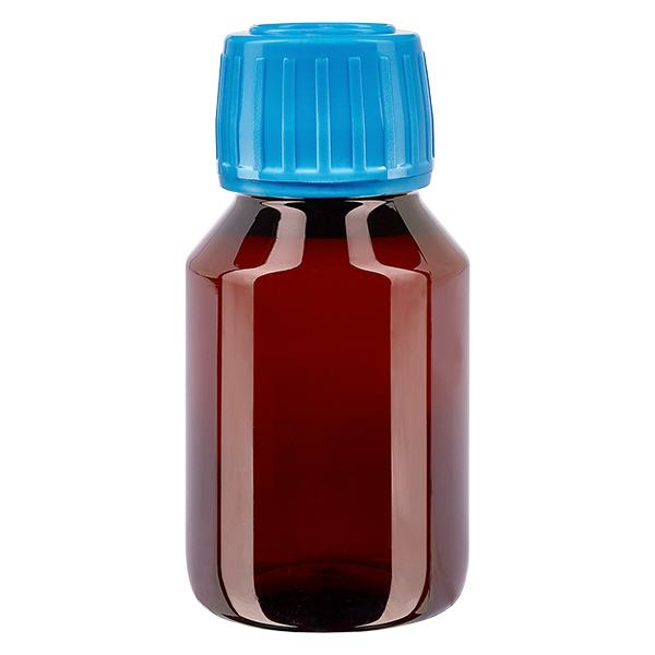Butelka PET 50 ml z niebieską nakrętką OV Butelka PET 50 ml z niebieską nakrętką OV
