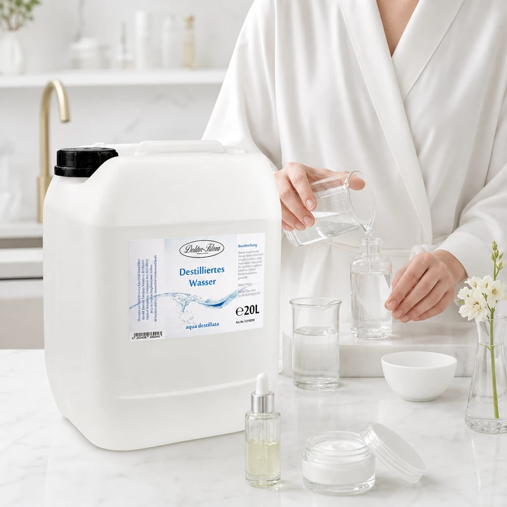 20 litrów wody destylowanej Doctor Klaus Woda destylowana Doktor-Klaus 20L idealna do produkcji kosmetyków i produktów pielęgnacyjnych DIY