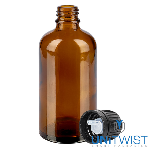 100 ml butelka z zakraplaczem 1 mm czarna OV BrownLine UT18/100