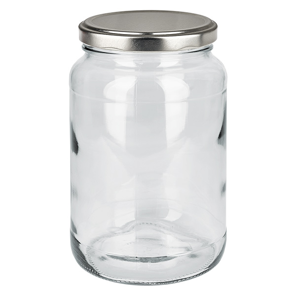 S&#322;oik okr&#261;g&#322;y 1700 ml + pokrywka BasicSeal srebrna matowa UN..