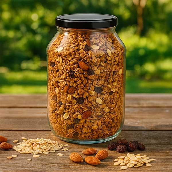 Słoik okrągły 2650 ml z pokrywką BasicSeal czarną UN..