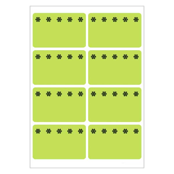 Zielone etykiety do zamrażarek (48 naklejek) 26x40mm | 6 arkuszy = 48 papierowych naklejek Zielone etykiety do zamrażarek (48 naklejek) 26x40mm | 6 arkuszy = 48 papierowych naklejek