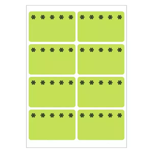 Zielone etykiety do zamrażarek (48 naklejek) 26x40mm | 6 arkuszy = 48 papierowych naklejek
