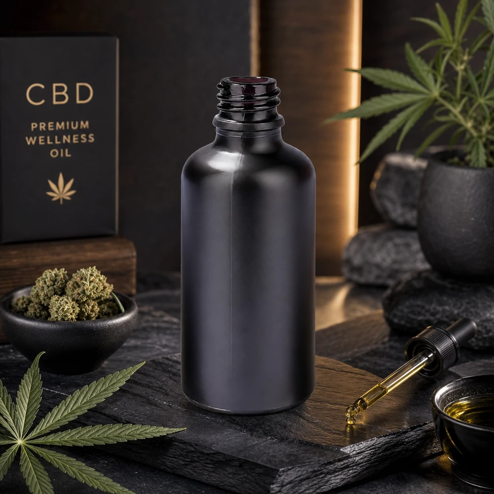 Wysokiej jakości 50 ml butelka aptekarska BlackLine UT18/50 UNiTWIST do profesjonalnej aplikacji oleju CBD