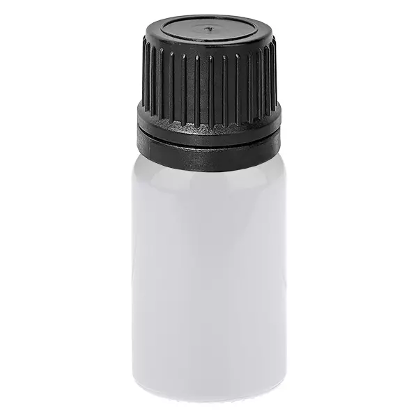 Butelka z zakraplaczem 10 ml, 1 mm, czarna, zamknięcie zabezpieczające przed otwarciem przez osoby nieuprawnione WhiteLine UT18/10