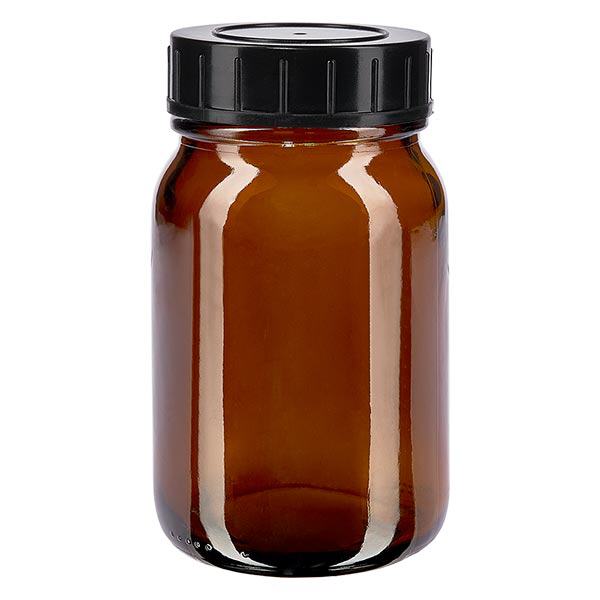 200 ml butelka z szerok&#261; szyjk&#261; z bursztynowego szk&#322;a z zakr&#281;tk&#261;