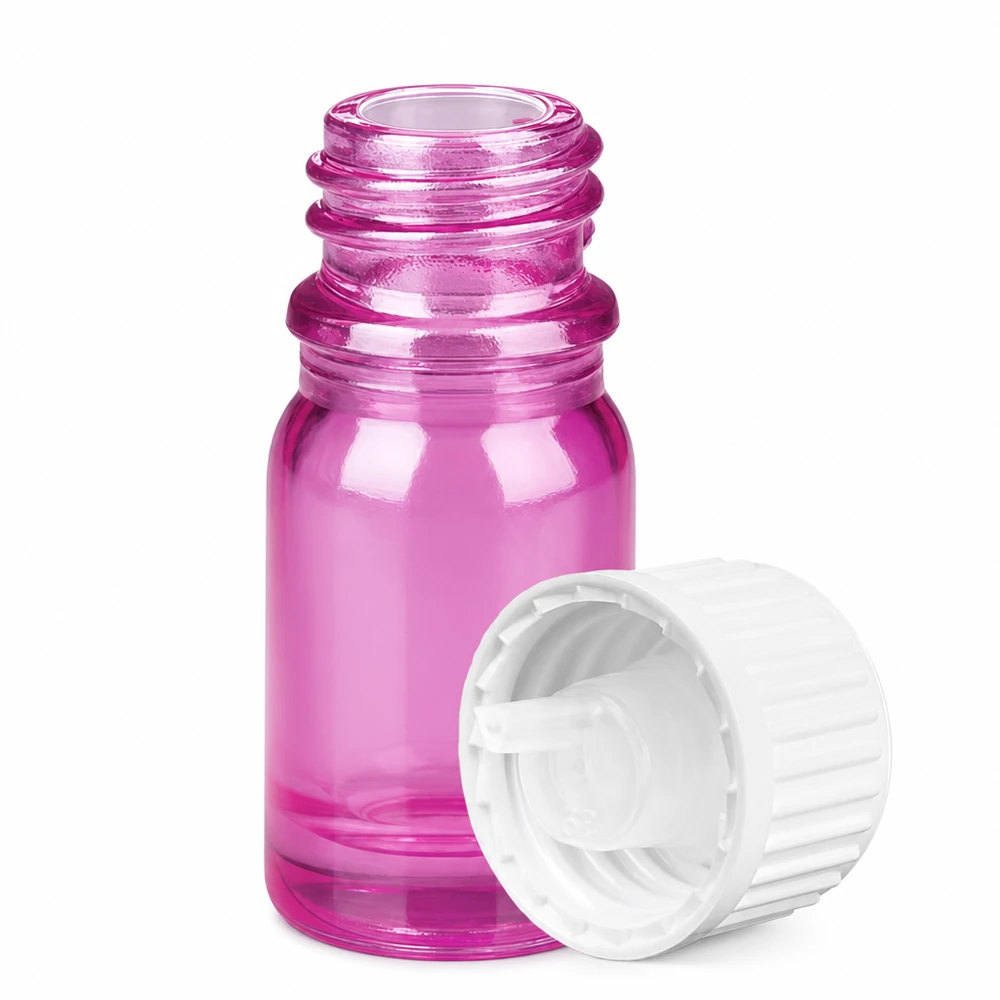Butelka z zakraplaczem 5 ml 0,9 mm biała standardowa PurpleLine UT18/5 5 ml butelka z zakraplaczem 0,9 mm otwór dozujący fioletowy przezroczysty dla precyzyjnej aplikacji STD PurpleLine