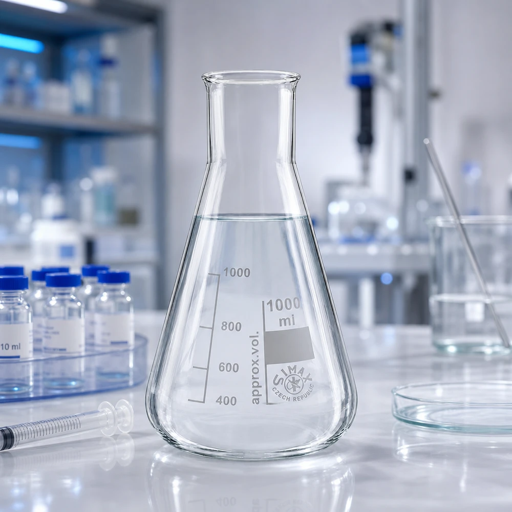 Kolba Erlenmeyera z szeroką szyjką 1000 ml Kolba Erlenmeyera z szeroką szyjką 1000 ml