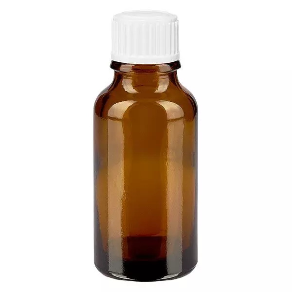 Butelka apteczna brązowa 20ml zakrętka białe kuleczki St Butelka apteczna brązowa 20ml zakrętka białe kuleczki St