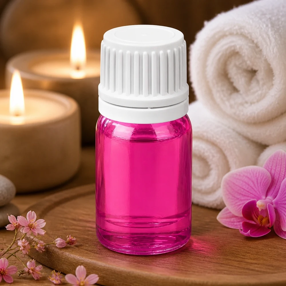Butelka 5 ml z zakrętką 11 mm w kolorze białym Oryginalna zakrętka PurpleLine UT18/5 5 ml butelka do aromaterapii PurpleLine z niekapiącą białą nasadką do odnowy biologicznej i spa