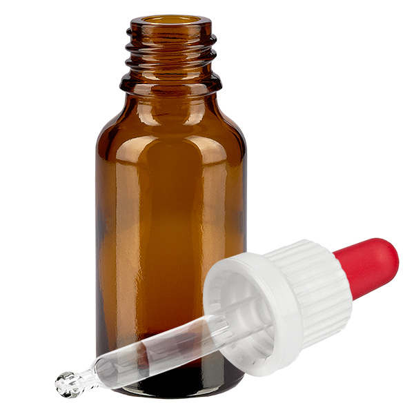 Butelka do leków płynnych 20 ml, biała/czerwona OV BrownLine UT18/20