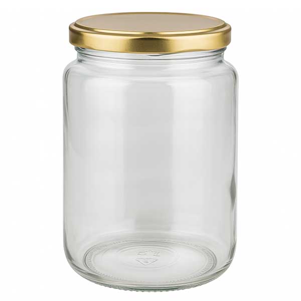 Słoik okrągły 795 ml z pokrywką BasicSeal w kolorze złotym UNiTWIST