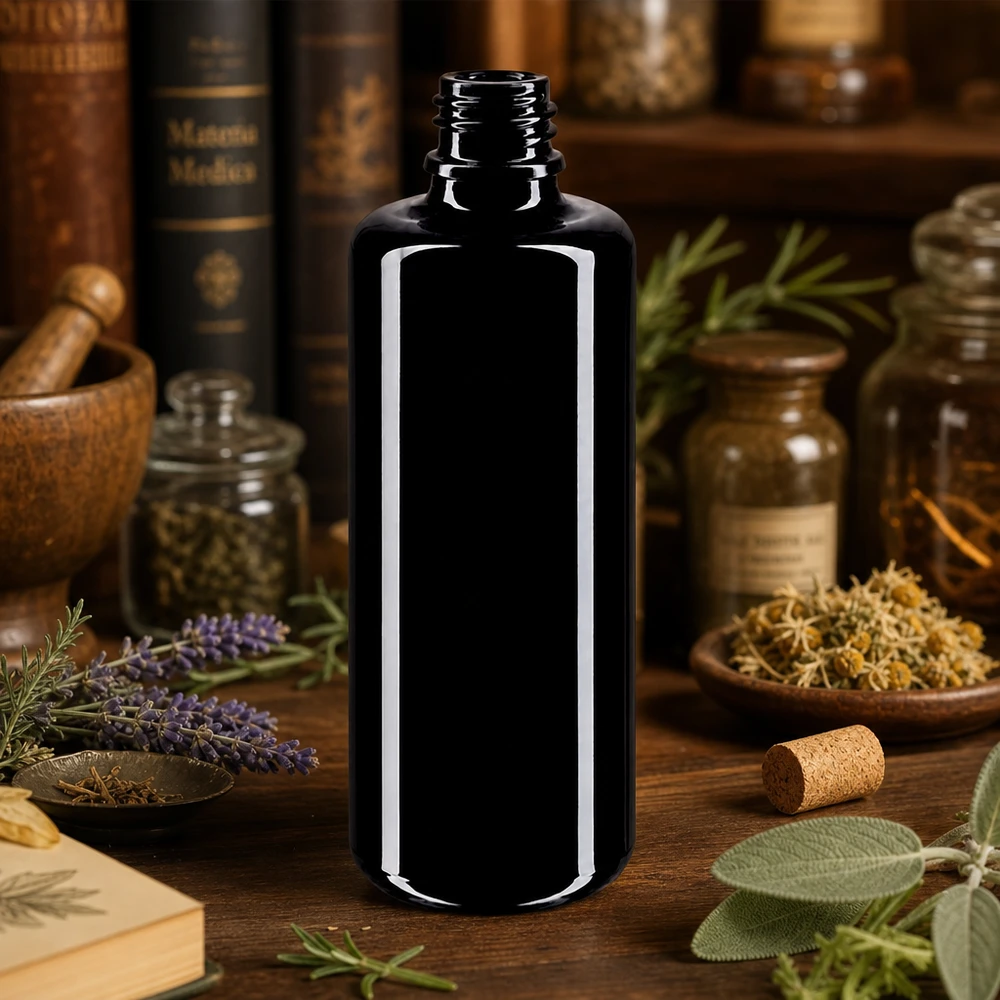 50ml fioletowa szklana butelka z zakraplaczem Orion Miron idealna do aromaterapii, ekstraktów ziołowych i naturopatii