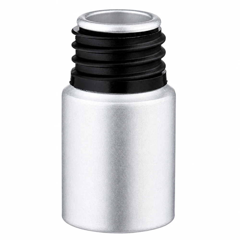 Butelka z barwionego aluminium o pojemności 10 ml Butelka z barwionego aluminium o pojemności 10 ml z czarną zakrętką do olejków eterycznych i kosmetyków