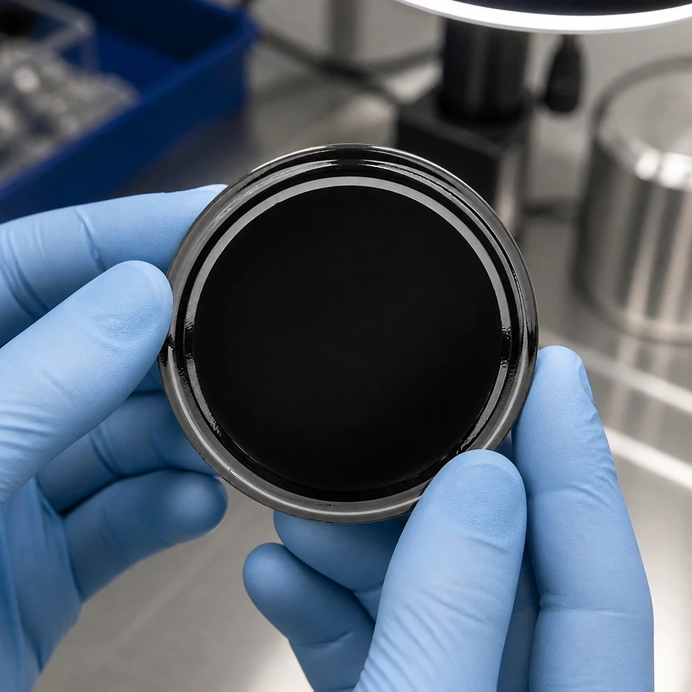 Rękawiczki laboratoryjne, czarne, zakrętka BasicSeal 63 mm TO63 UNiTWIST – kontrola jakości