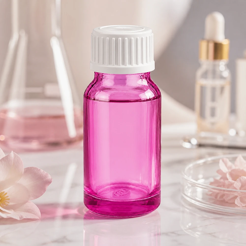 Butelka z zakraplaczem 10 ml 0,9 mm biały standard PurpleLine. UT18/10 Wysokiej jakości fioletowa szklana butelka z zakraplaczem 10 ml z precyzyjnym systemem zakraplacza 0,9 mm do kosmetyków