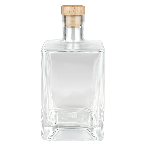 Butelka szklana 700 ml Gali z drewnianym korkiem UNiTWIST®