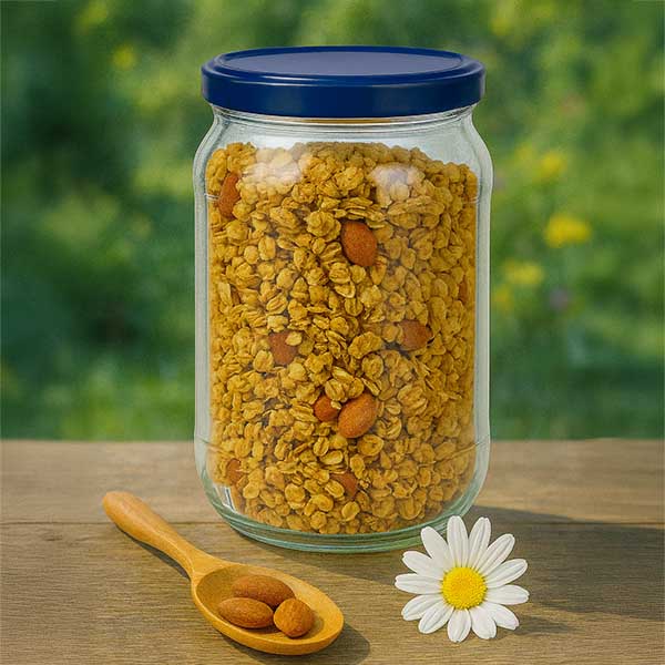 Słoik okrągły 1062 ml + pokrywka BasicSeal niebieska UNiTWIST