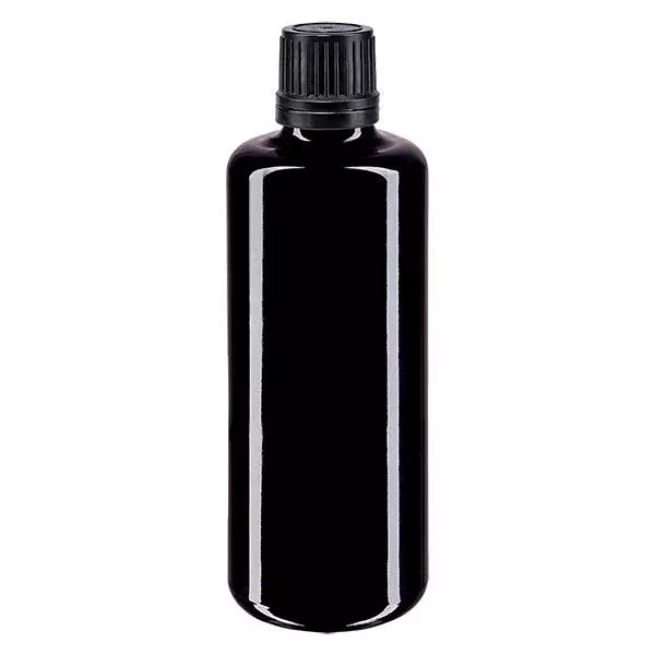 Butelka apteczna viol. 100ml zakrętka v. czarny nalewak r. OV Butelka apteczna viol. 100ml zakrętka v. czarny nalewak r. OV