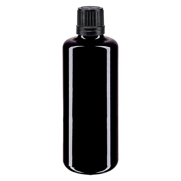 Butelka apteczna viol. 100ml zakrętka v. czarny nalewak r. OV Butelka apteczna viol. 100ml zakrętka v. czarny nalewak r. OV