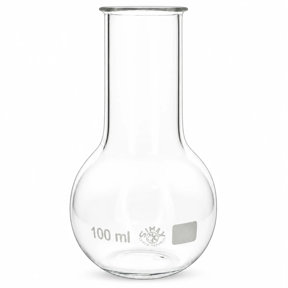 Kolba stojąca szerokootworowa 100 ml z okrągłym dnem do precyzyjnych prac laboratoryjnych i eksperymentów chemicznych