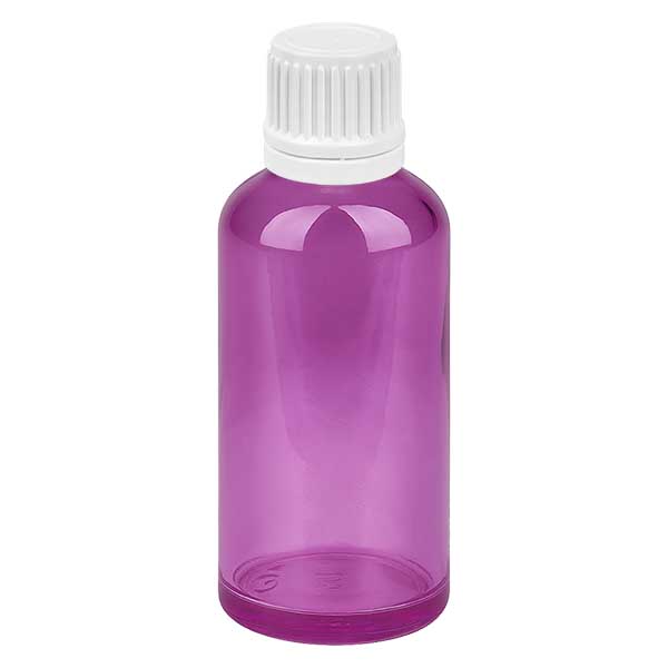 Butelka z zakraplaczem 50 ml 0,7 mm bia&#322;a Oryginalna zakr&#281;tka PurpleLine UT18/50