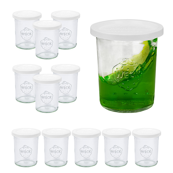 Zestaw 12 słoików Weck o pojemności 160 ml z 12 pokrywkami samoprzylepnymi Zestaw 12 słoików Weck o pojemności 160 ml z 12 pokrywkami samoprzylepnymi
