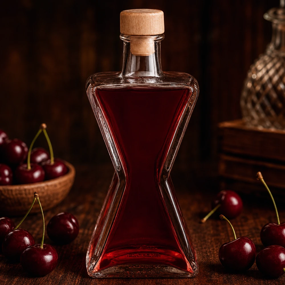 Szklana butelka 200 ml Star z drewnianym korkiem UNiTWIST®
