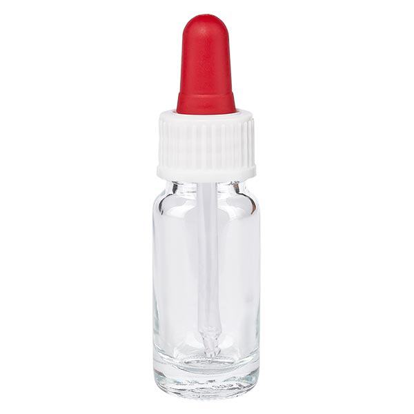 Butelka apteczna przezroczysta 10ml pipeta biała/czerwona szt. Butelka apteczna przezroczysta 10ml pipeta biała/czerwona szt.