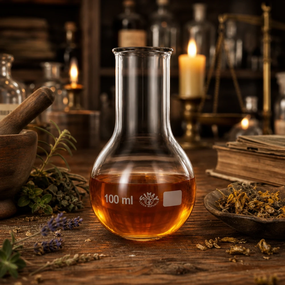 Kolba z okrągłym dnem i szeroką szyjką 100 ml Kolba okrągłodenna 100 ml z szeroką szyjką i podziałką do precyzyjnego określania objętości w laboratorium