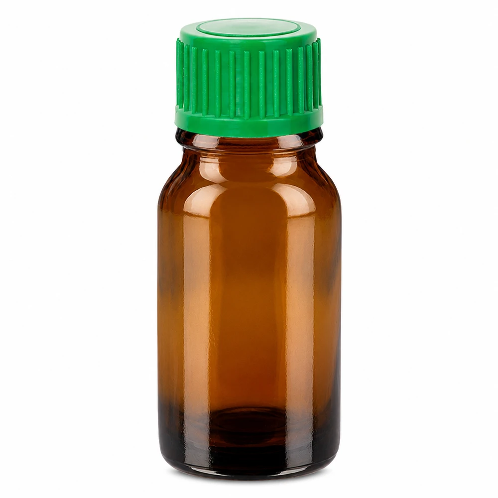 Butelka z zakraplaczem 10 ml brązowa z zieloną nakrętką Otwór 0,8 mm do precyzyjnego dozowania