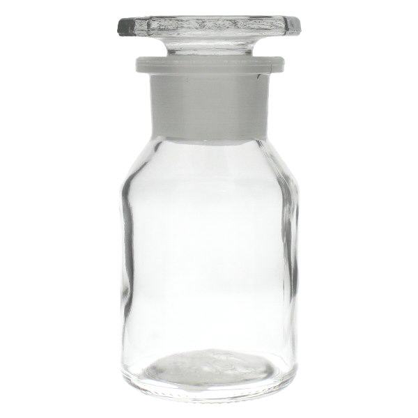 Butelka z przezroczyst&#261; szerok&#261; szyjk&#261; i szklanym korkiem o pojemno&#347;ci 50 ml