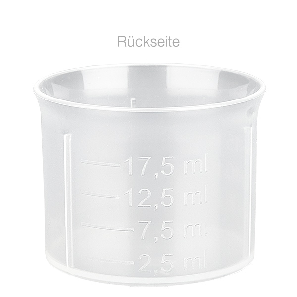 Przezroczysty kubek dozujący 20 ml ze skalą ApoGlas. Jakość farmaceutyczna. Gwint 28 mm. Np. do butelek na leki ApoGlas® Euro. Przezroczysty kubek dozujący 20 ml ze skalą ApoGlas. Jakość farmaceutyczna. Gwint 28 mm. Np. do butelek na leki ApoGlas® Euro.