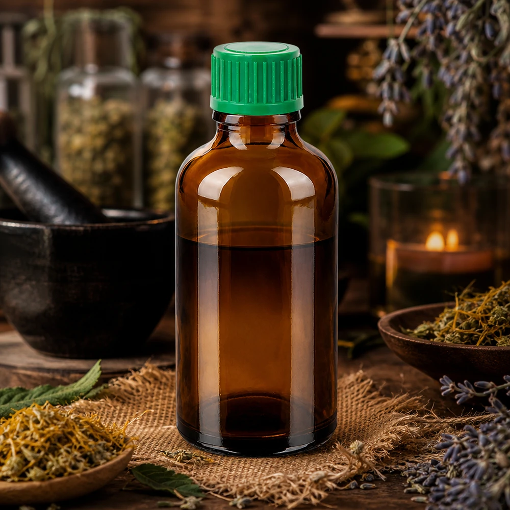 50 ml butelka z zakraplaczem 0,8 mm zielona STD BrownLine UT18/50 50 ml szklana butelka BrownLine idealna do nalewek ziołowych i aromaterapii