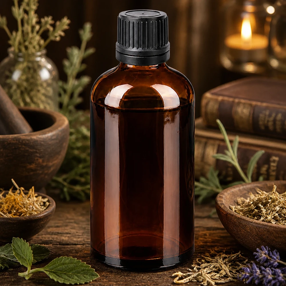 100 ml butelka z zakraplaczem 1 mm czarna OV BrownLine UT18/100 Kompaktowa butelka z zakraplaczem o pojemności 100 ml z czarną zakrętką do zastosowań w aromaterapii