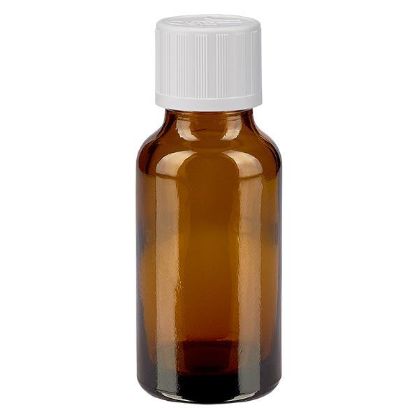 Butelka apteczna brązowa 20ml zakrętka biała KiSi St Butelka apteczna brązowa 20ml zakrętka biała KiSi St
