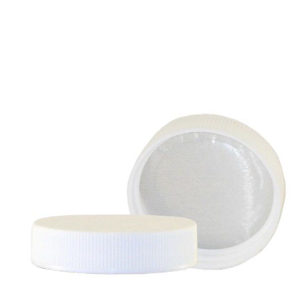 Zakr&#281;tka 45mm bia&#322;a IHS dla Petpacker. Karbowana. Do zakr&#281;canych puszek PET z gwintem 45 mm (nr art. 104827, 104833, 104836, 104842).