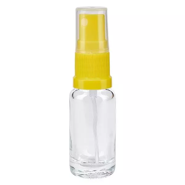 Butelka apteczna przezroczysta 10ml spray top żółta