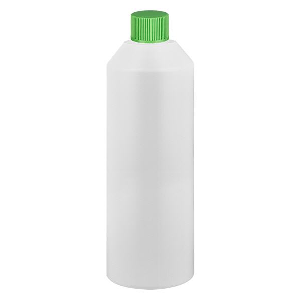 Butelka apteczna HDPE 250ml biała, z zielonym SV Butelka apteczna HDPE 250ml biała, z zielonym SV