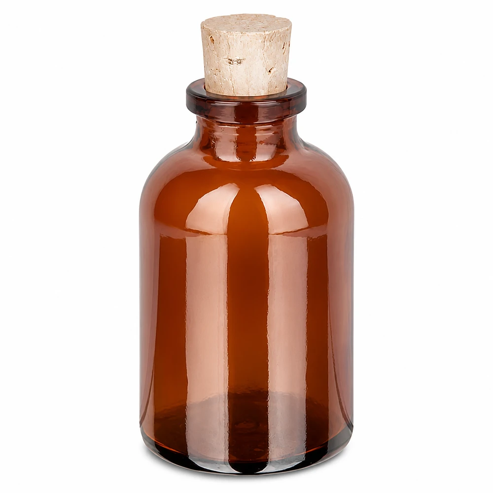 Butelka z bursztynowego szkła 30 ml z korkiem 11/14 mm Apotheker Braunglasflasche 30ml mit Kork ideal für Laborflüssigkeiten