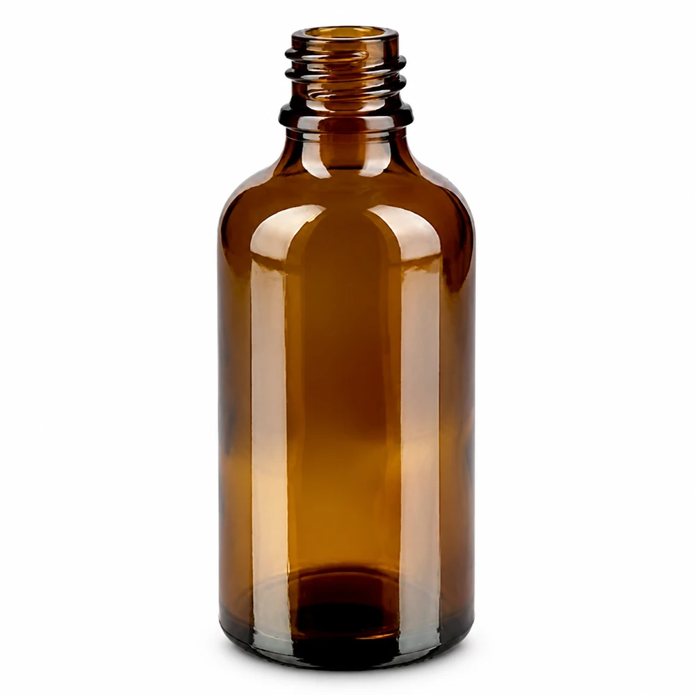 50 ml butelka z kroplomierzem 2 mm czarna OV BrownLine UT18/50 Butelka z brązowego szkła o pojemności 50 ml z zakraplaczem 2 mm do precyzyjnego dozowania płynów