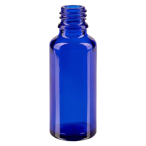 Butelka z zakraplaczem 30 ml DIN 18 NIEBIESKIE SZKŁO Butelka z zakraplaczem 30 ml DIN 18 NIEBIESKIE SZKŁO