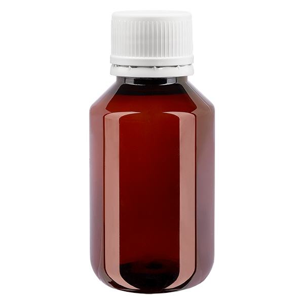 Butelka PET 100 ml z białymi drobnymi rowkami OV Butelka PET 100 ml z białymi drobnymi rowkami OV