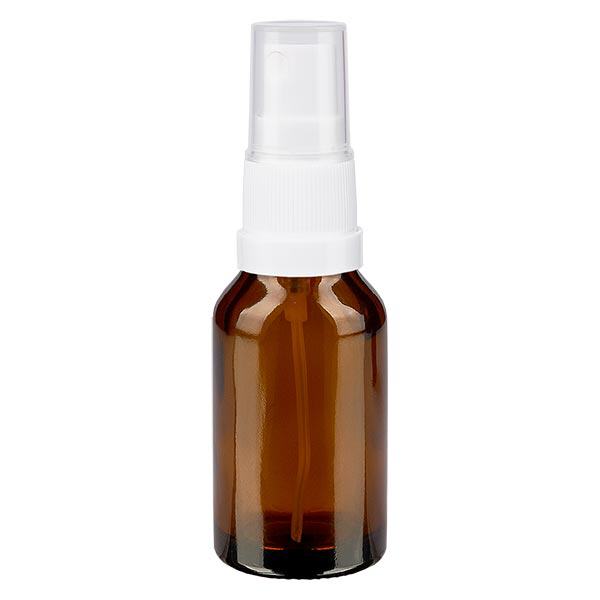 Butelka apteczna brązowa 30ml spray top biały Butelka apteczna brązowa 30ml spray top biały