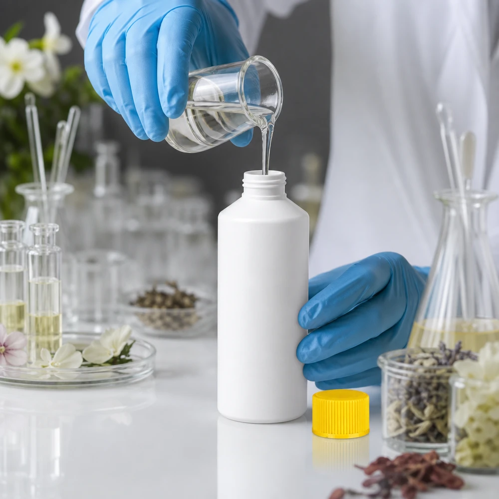 Butelka apteczna HDPE 100ml biała, z żółtym SV Butelka apteczna z HDPE, 100 ml, biała z żółtym znakiem SV, przeznaczona do olejków eterycznych i ekstraktów