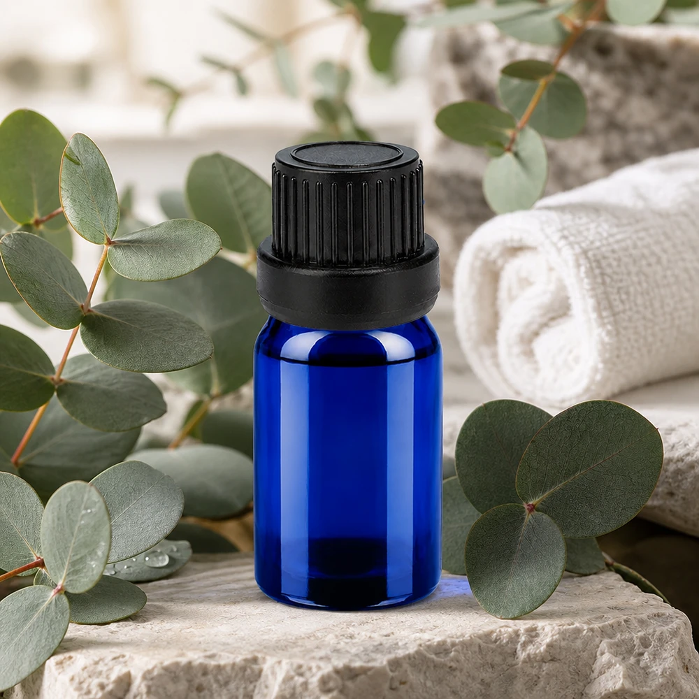 Butelka z zakraplaczem 5 ml 2 mm czarna OV BlueLine UT18/5 Kompaktowa butelka z zakraplaczem o pojemności 5 ml w eleganckim niebieskim kolorze z czarną zakrętką ułatwiającą obsługę