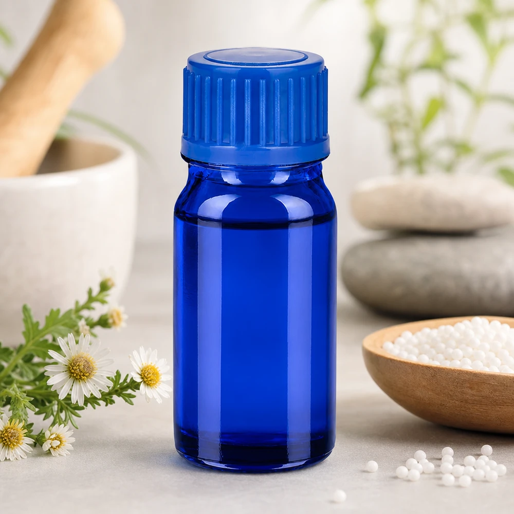 Butelka 5 ml 11 mm SV niebieska STD BlueLine UT18/5 Butelka z zakrętką 11 mm 5 ml niebieska do homeopatycznych globulek i naturalnych środków leczniczych