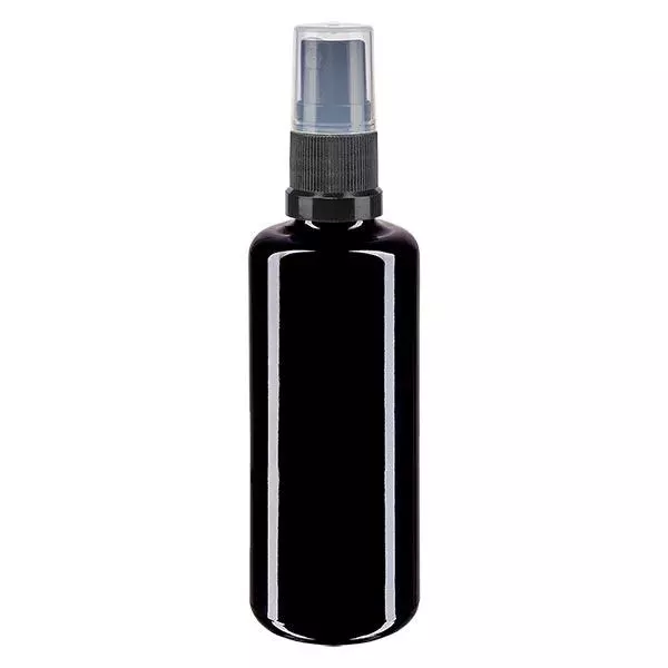 Butelka apteczna viol. 50ml nasadka rozpylająca czarna Butelka apteczna viol. 50ml nasadka rozpylająca czarna