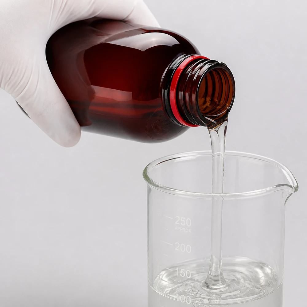 Butelka PET 250 ml z białą/czerwoną nakrętką OV Butelka PET o pojemności 250 ml w kolorze bursztynowym z czerwoną nakrętką jest napełniana przezroczystym płynem do szklanki z płaskim dnem
